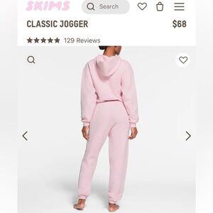 Skims classic jogger in bubblegum pink size small